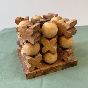 Wooden tic tac toe game